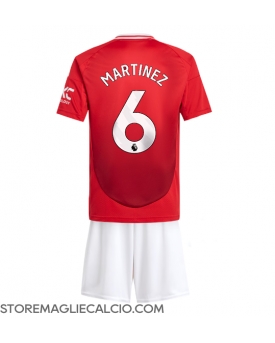 Manchester United Lisandro Martinez #6 Maglia Gara Casa Repliche 2024-25 Bambino Maniche Corte